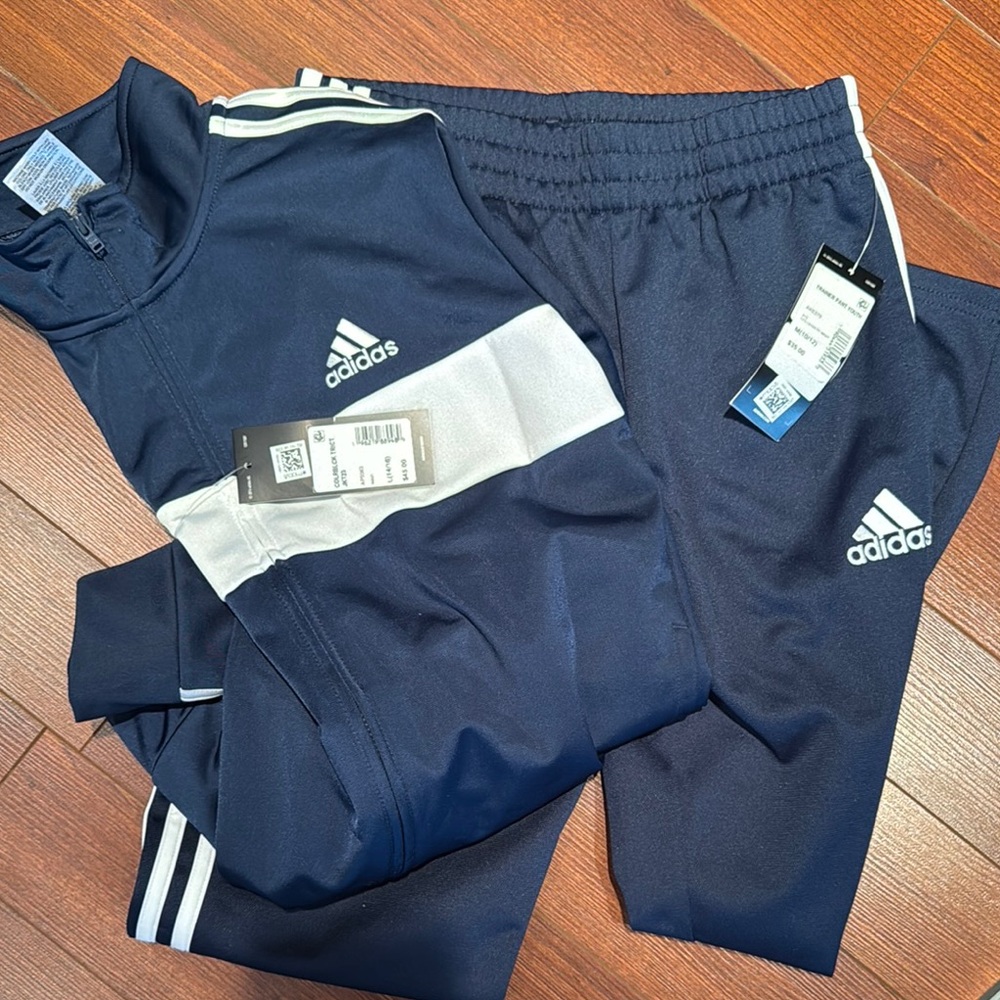 Adidas Dark Blue and White Athletic Set